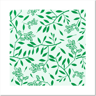 Tree Design Neck Gator Green Leaf Pattern Tree Posters and Art